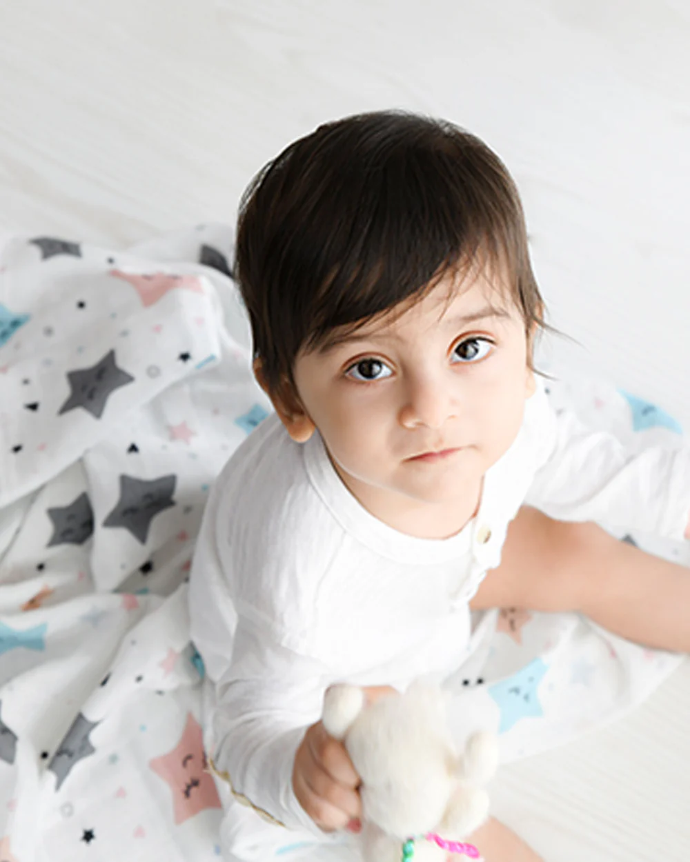 Yellow Doodle Twinkle Stars Swaddle-100% Organic Cotton Muslin-Infant Wraps - Image 4