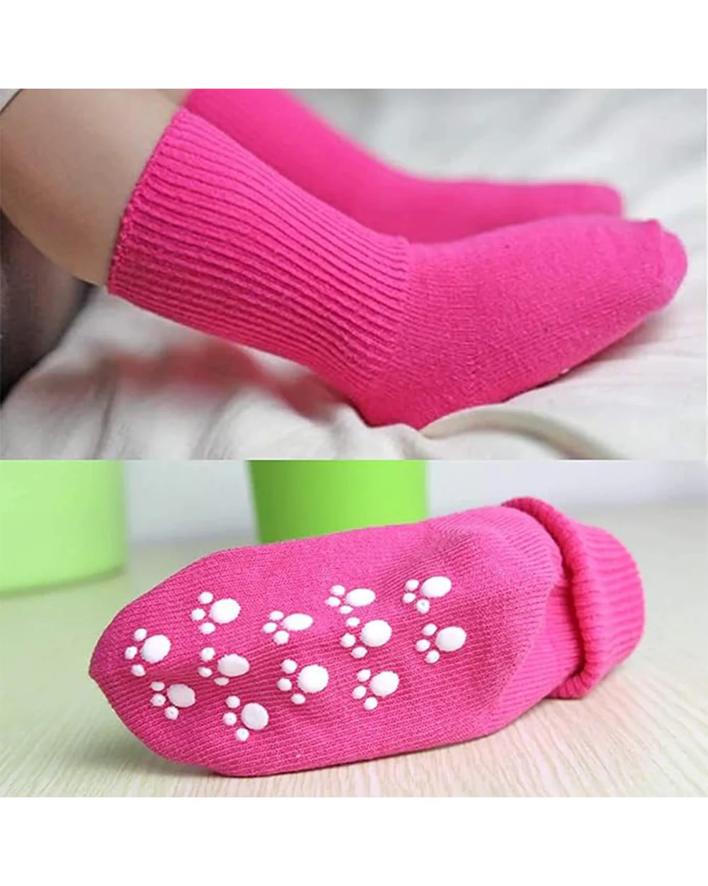 Youstylo Grey, Blue & Pink Socks-Printed-Cotton-Pack of 4-For Infants - Image 5