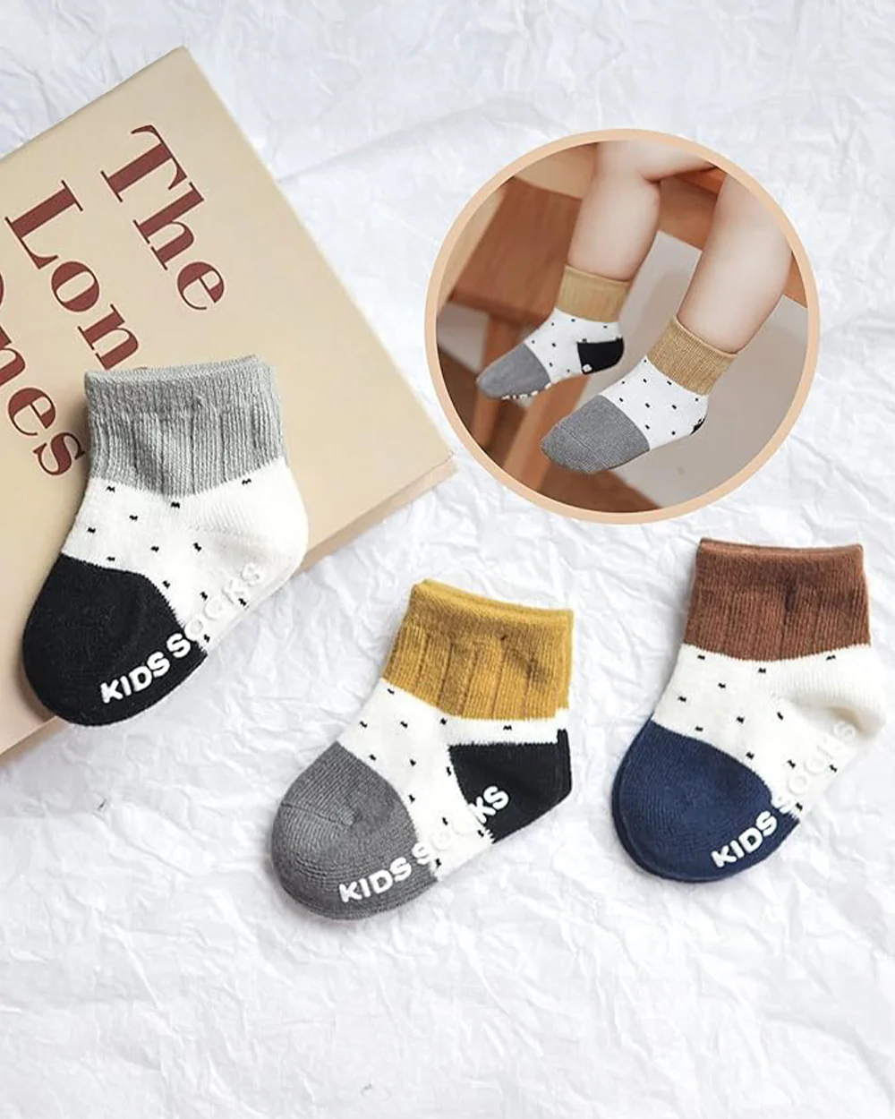 Youstylo Multicolored Socks-Dots-Cotton-Pack of 3-For Infants - Image 5