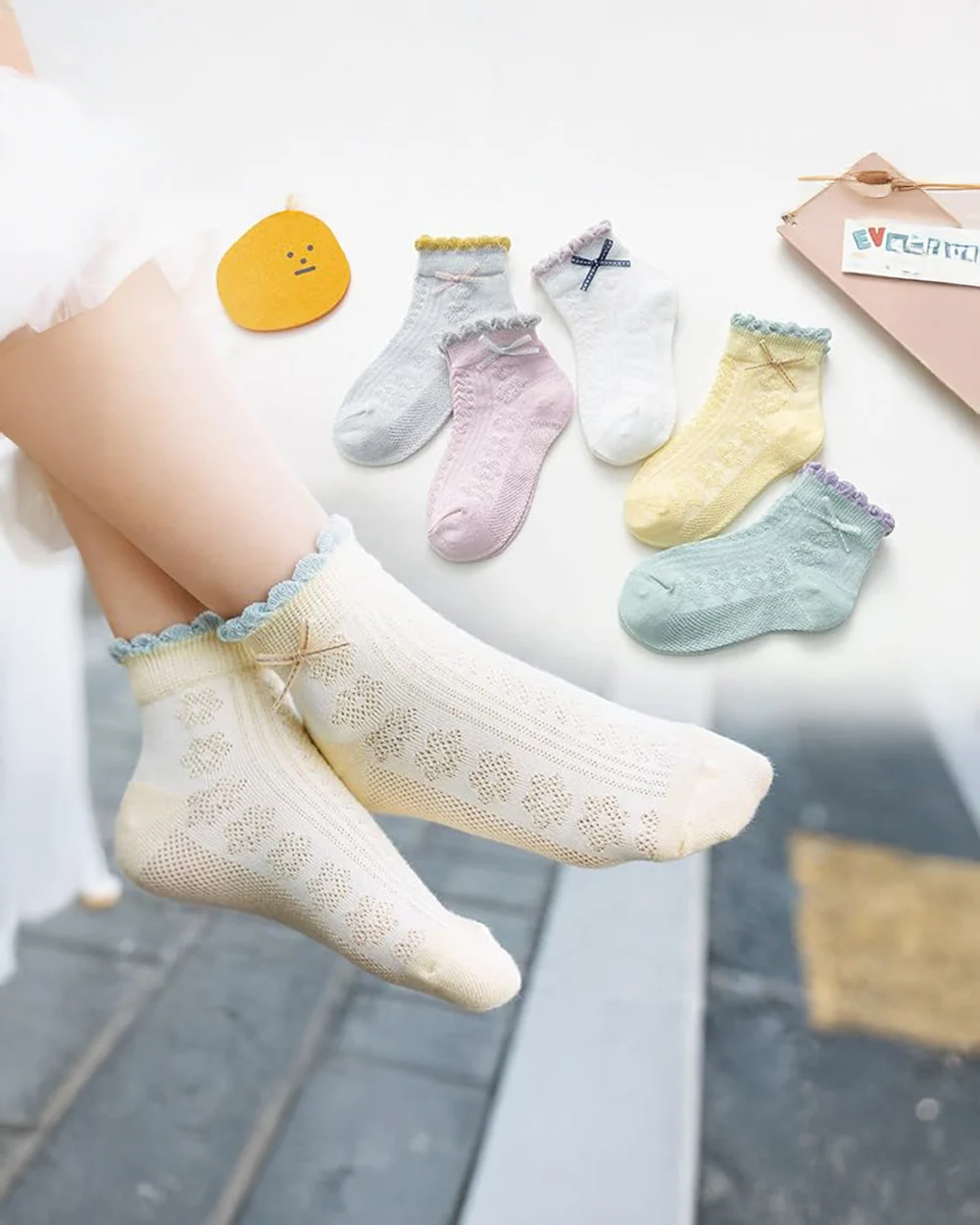 Youstylo Multicolored Socks-Solid-Cotton-Pack of 5-For Infants - Image 4