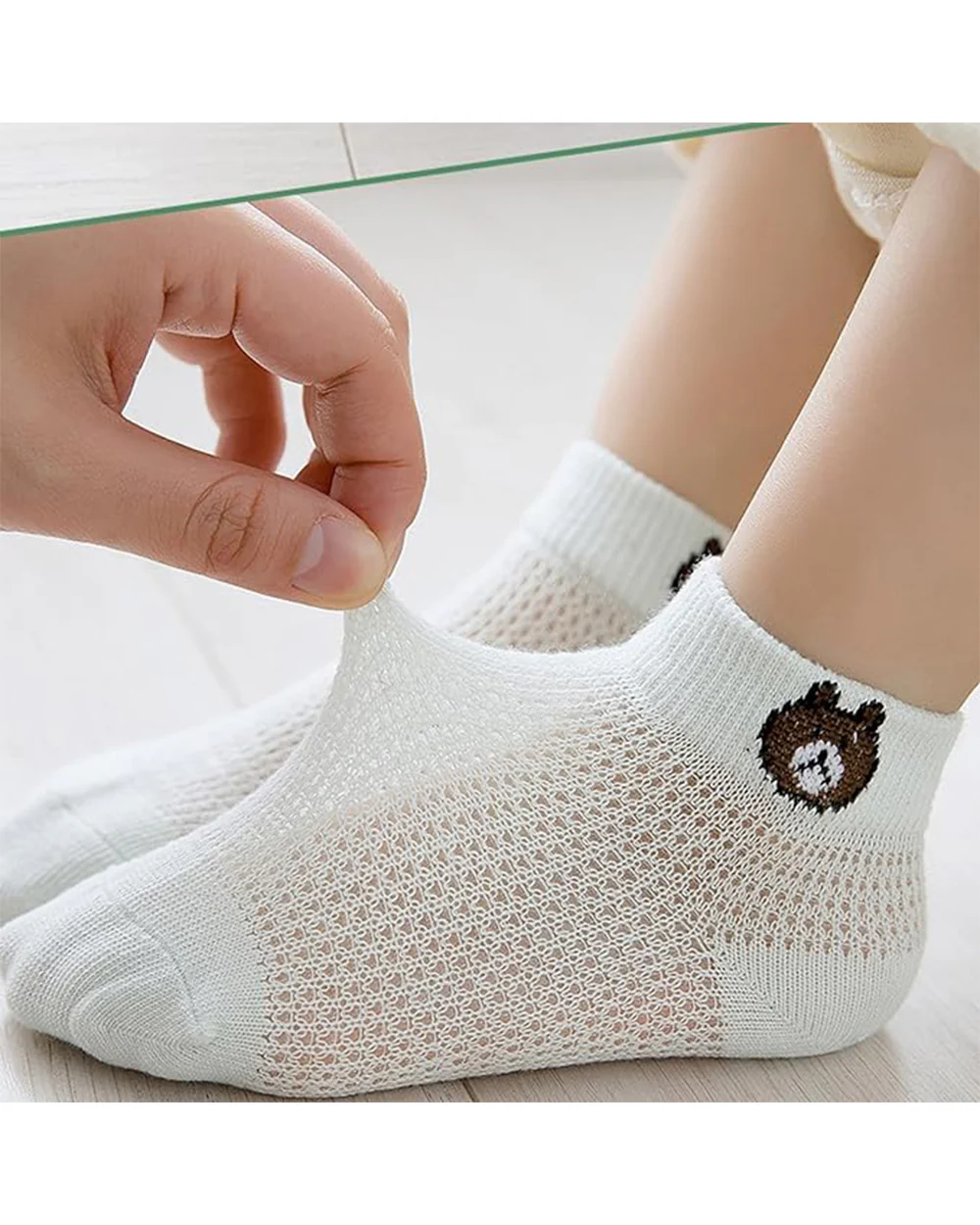 Youstylo Multicolored Socks-Teddy Printed-Cotton-Pack of 5-For Infants - Image 4