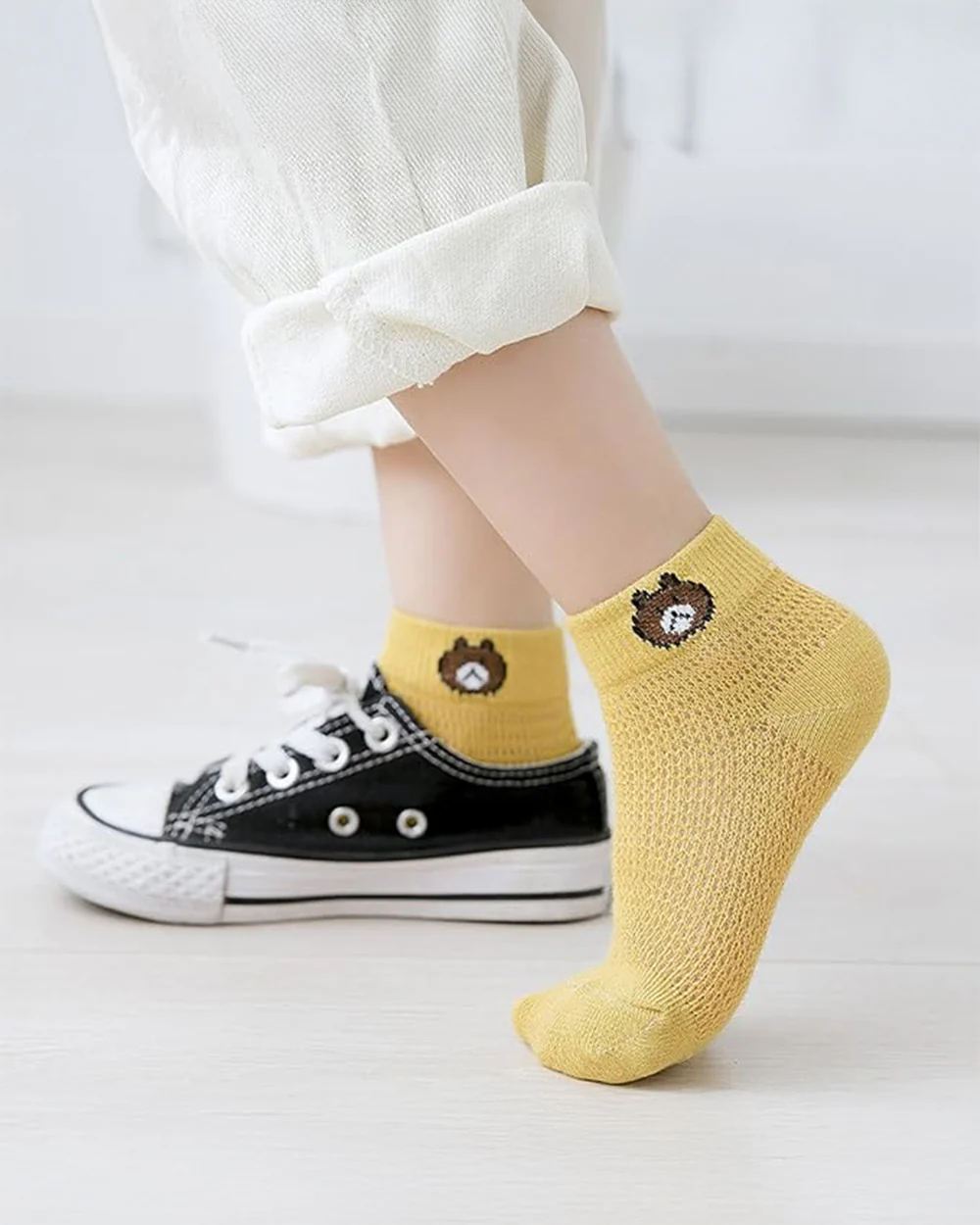 Youstylo Multicolored Socks-Teddy Printed-Cotton-Pack of 5-For Infants - Image 6