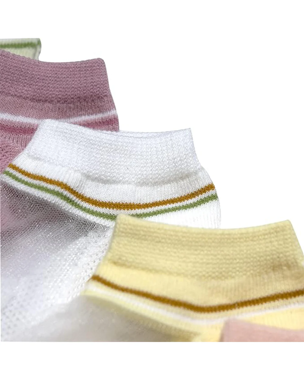 Youstylo Pink, Yellow & White Socks-Printed-Cotton-Pack of 5-For Infants - Image 6